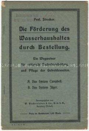 Vortrag über die Förderung des Wasserhaushaltes im Acker-Boden