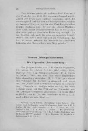 III. Bertuchs Zeitungsunternehmen.