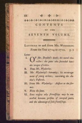 Contents Of The Seventh Volume