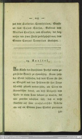 19. Kapitel. [Ciceros dritte catilinar. Rede]