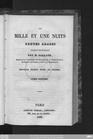 T. 6: Les mille et une Nuits : Contes arabes