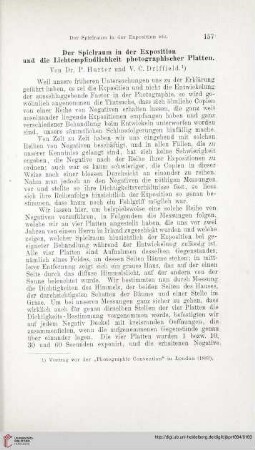 Der Spielraum in der Exposition und die Lichtempfindlichkeit photographischer Platten
