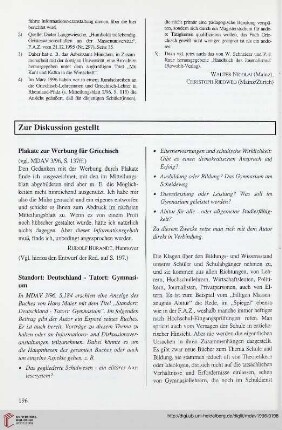 Zur Diskussion gestellt