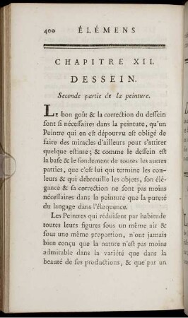 Chapitre XII. Dessein. Seconde partie de la peinture