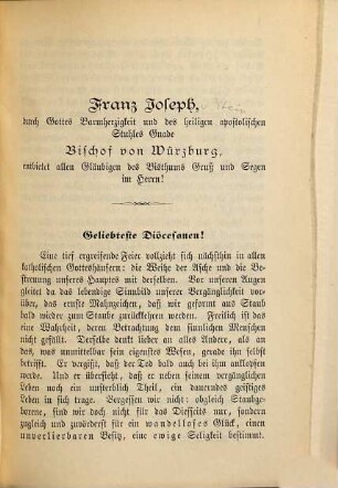 Hirtenbriefe : (von Würzburg), 1885