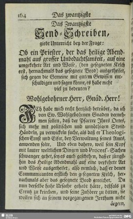 Das Zwantzigste Send-Schreiben