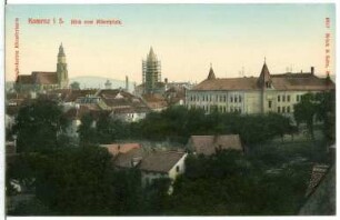 Kamenz. Blick vom Albertplatz über Kamenz