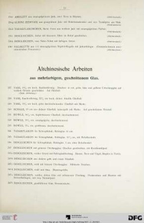 Altchinesische Arbeiten aus mehrfarbigem, geschnittenem Glas (Nr. 237-247)