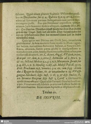 Titulus 41. De Iniuriis