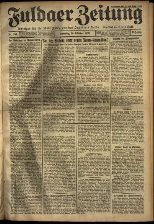 Erste Ausgabe vom Samstag, den 20. Oktober 1928.
