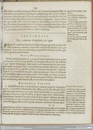 Sectio LXIX. De voluntate Beneplaciti, & Signi