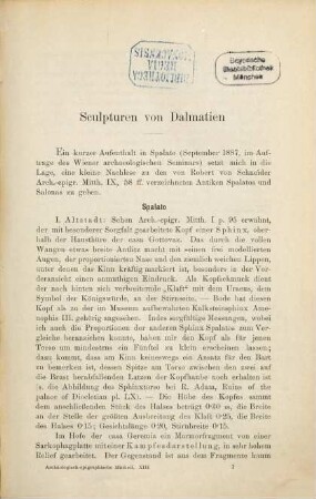 Archaeologisch-epigraphische Mittheilungen aus Oesterreich-Ungarn. 13, 13. 1890