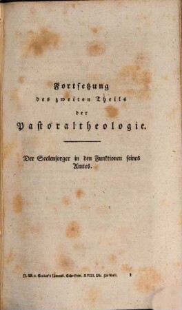 Johann Michael Sailer's sämmtliche Werke, 18. Theologische Schriften: Vorlesungen aus der Pastoraltheologie ; 3