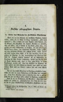 Ueber das Princip der christlichen Erziehung