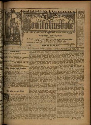 Erste Ausgabe vom Sonntag, den 16. Juli 1916.