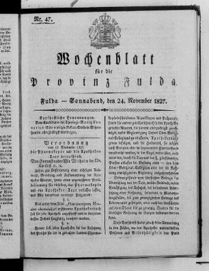 Nr. 47, Ausgabe vom 24. November 1827 [S. 772/773 fehlt]