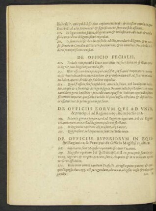 De Officiis Eorum Qui Ad Unum, & praecipue ad Regimen equitum pertinent.