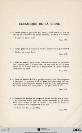 Céramique de la chine (Nr. 1-5)