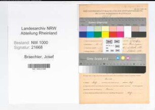 Entnazifizierung Josef Braechler, geb. 26.08.1903 (Postschaffner)
