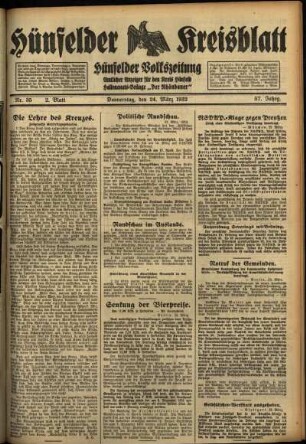 Zweite Ausgabe vom Donnerstag, den 24. März 1932.