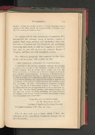 The Proposed Congress of Orientalists.