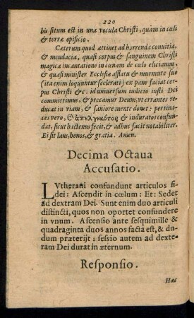 Decima Octavo Accusatio.