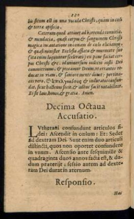 Decima Octavo Accusatio.