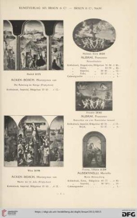 A. Gemälde, Fresken und Handzeichnungen