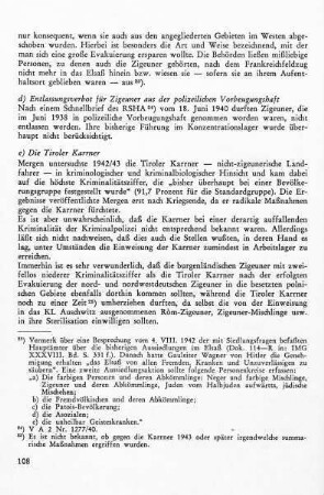 d) Entlassungsverbot für Zigeuner aus polizeilicher Vorbeugungshaft