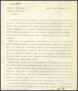 Bericht des ersten Sekretars an das General-Sekretariat