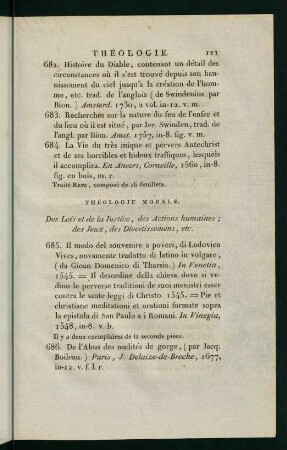 111-133, Théologie Morale
