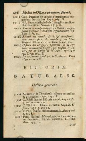 610-624, Historiae Naturalis