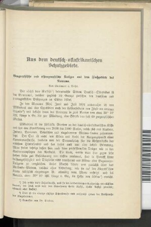 Aus dem deutsch-ostafrikanischen Schutzgebiete.