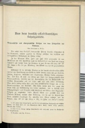 Aus dem deutsch-ostafrikanischen Schutzgebiete.