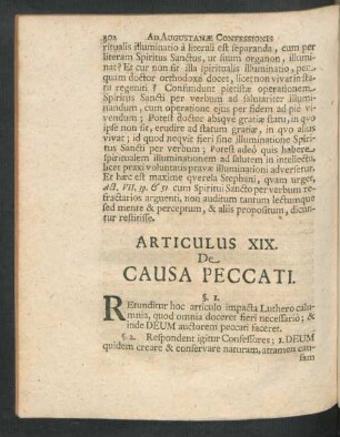 Articulus XIX. De Causa Peccati.
