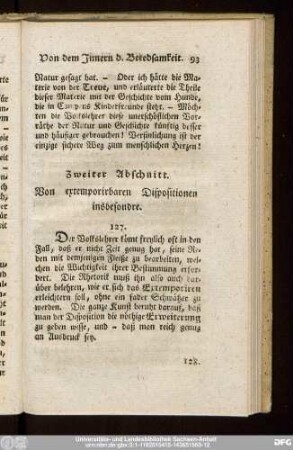 Zweiter Abschnitt. Von extemporirbaren Dispositionen insbesondre.