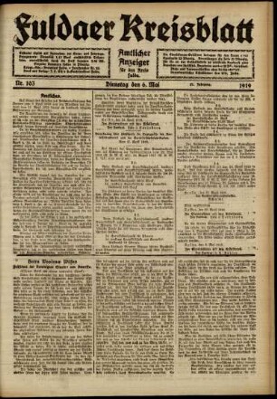 Ausgabe vom Dienstag, den 06. Mai 1919.