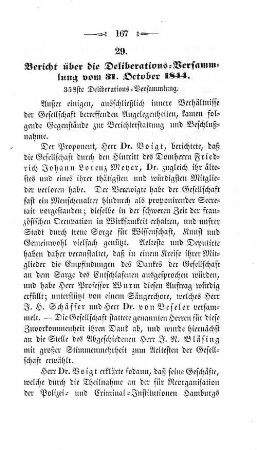 29. Bericht über die Deliberations-Versammlung vom 31. October 1844. : 358ste Deliberations-Versammlung.