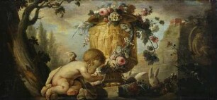 Amorette mit Kaninchen (Supraporte)
