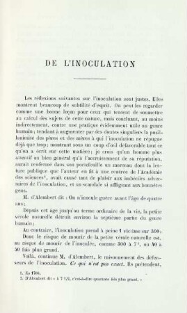 De l'inoculation