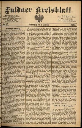 Ausgabe vom Donnerstag, den 04. Februar 1892.