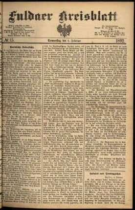Ausgabe vom Donnerstag, den 04. Februar 1892.
