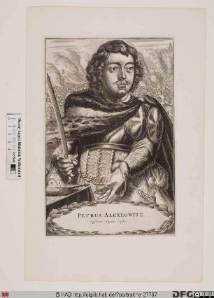 Bildnis Peter I. Alexejewitsch der Große, Zar (1721 Kaiser) von Russland (reg. 1682-1725)