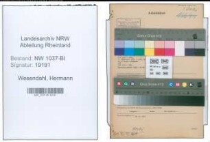 Entnazifizierung Hermann Wesendahl , geb. 25.04.1893 (Schulrat)