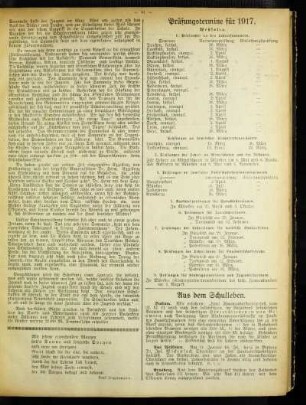 Prüfungstermine für 1917 : Westfalen