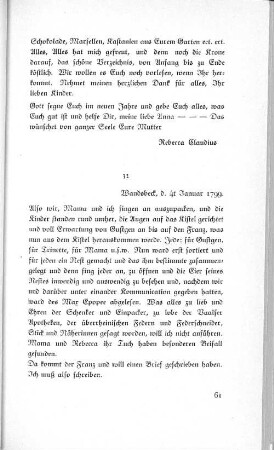 32 Wandsbeck, d. 4t Januar 1799.