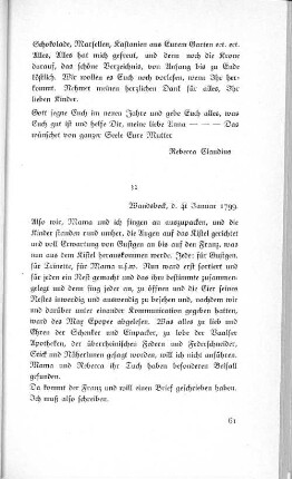 32 Wandsbeck, d. 4t Januar 1799.