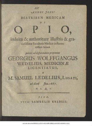 Diatriben Medicam De Opio