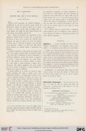 13: Per la biografia degli artisti del XVI e XVII Secolo : nuovi documenti[1]
