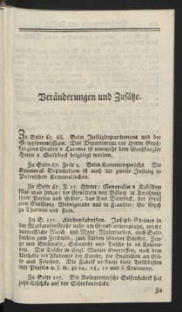 Veränderungen und Zusätze.